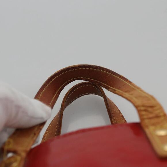 LOUIS VUITTON Monogram Vernis Reade PM Hand Bag Red Rouge M91088 - Picture 9 of 13